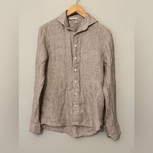 Suitsupply Linen Long Sleeve Button-Up Collared Shirt Men’s Small